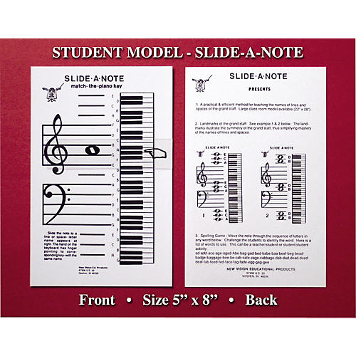 Slide-A-Note Classroom Piano Chart