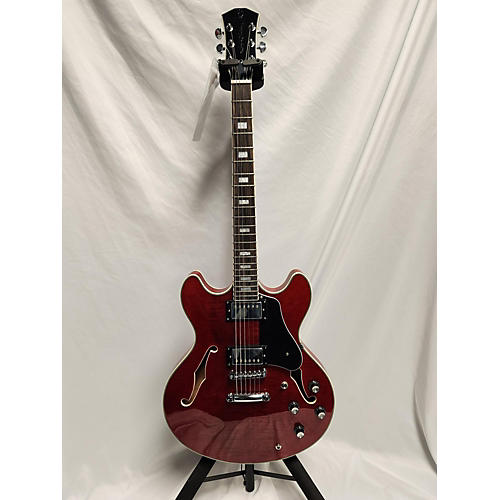 Sire Sml402 Hollow Body Electric Guitar see thru red