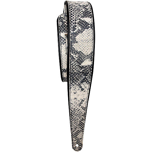 Snake Embossed Cowhide Guitar Strap with Rolled Edges