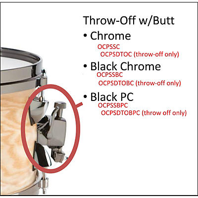 Orange County Drum & Percussion Snare Throw and Butt Plate with Black Chrome Plating