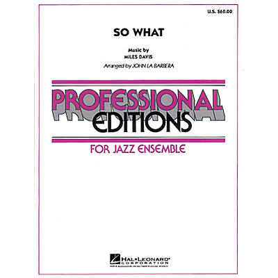 Hal Leonard So What Jazz Band Level 5 Arranged by John La Barbera