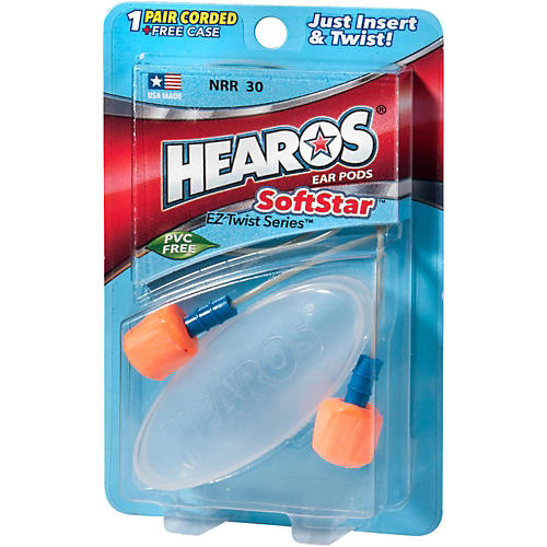 Hearos SoftStar EZ Twist - 1 Pair Corded With Case