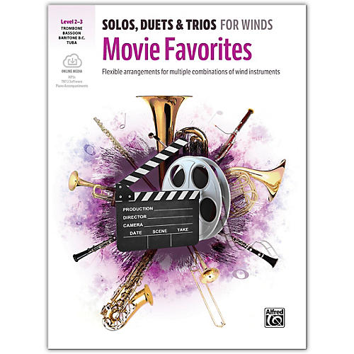 Alfred Solos, Duets & Trios for Winds: Movie Favorites Trombone, Baritone B.C., Bassoon, Tuba 2-3
