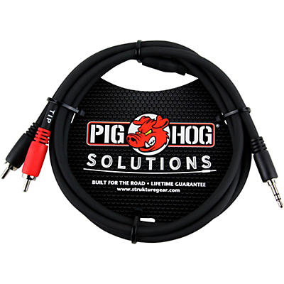 Pig Hog Solutions Stereo Breakout Cable 3.5 mm to Dual RCA
