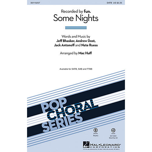 Hal Leonard Some Nights (2-Part Mixed) 2-Part by fun. Arranged by Mac Huff