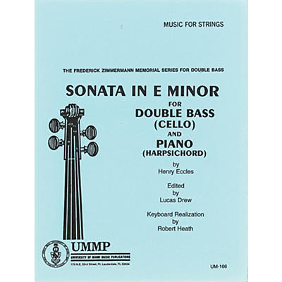 Alfred Sonata # 2 in E Minor for Str Bass By Henry Eccles, Lucas Drew Kybd Realization by Robert Heath Book