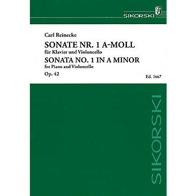 SIKORSKI Sonata No. 1 in A minor, Op. 42 (Piano and Violoncello) String Series Softcover Composed by Carl Reinecke