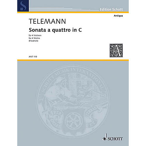 Sonata a quattro in C (4 Violins Set of Parts) Schott Series