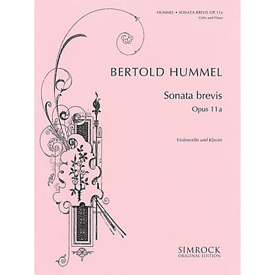 SIMROCK Sonata brevis, Op. 11a (Cello and Piano) Boosey & Hawkes Chamber Music Series Softcover