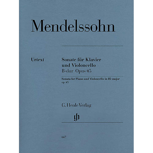 G. Henle Verlag Sonata for Piano and Violoncello B Flat Major Op. 45 Henle Music Folios Series Softcover