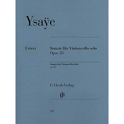 G. Henle Verlag Sonata for Violoncello Solo Op. 28 Henle Music Folios Series Softcover