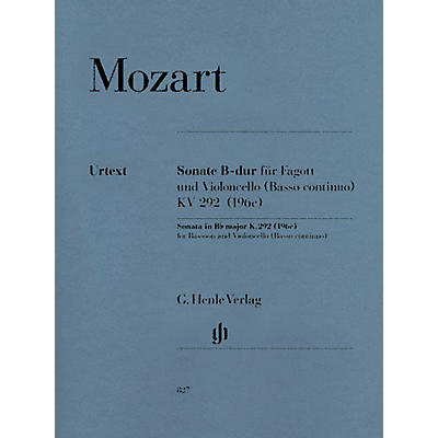 G. Henle Verlag Sonata in B-flat Major, K. 292 (196c) by Wolfgang Amadeus Mozart Arranged by Wolfgang Kostujak