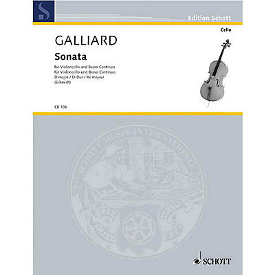 Schott Sonata in D Major (Cello and Basso Continuo) Schott Series