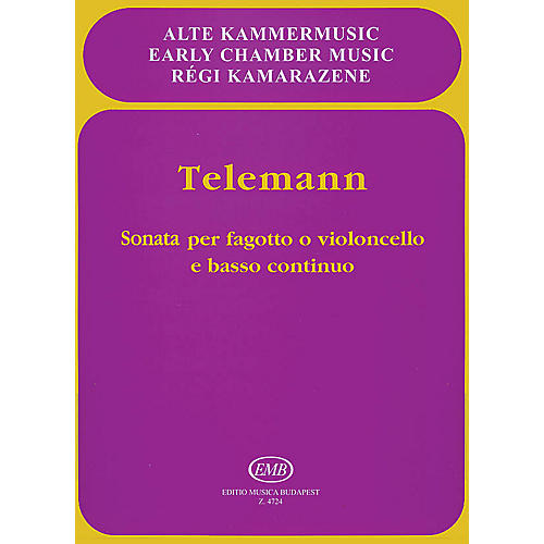 Sonata in E flat Major for Bassoon or Violoncello and Basso Continuo EMB Series by Georg Philipp Telemann
