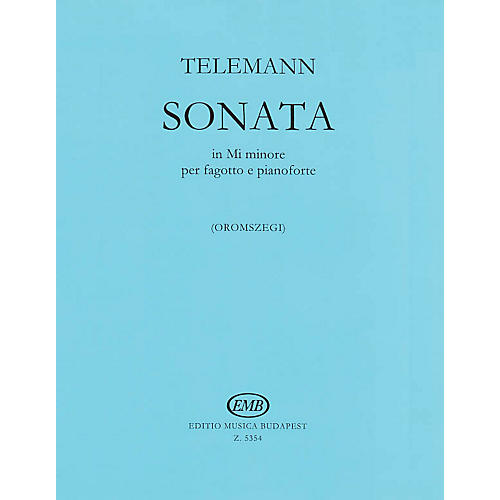 Editio Musica Budapest Sonata in E minor (for Bassoon and Piano) EMB Series Composed by Georg Philipp Telemann