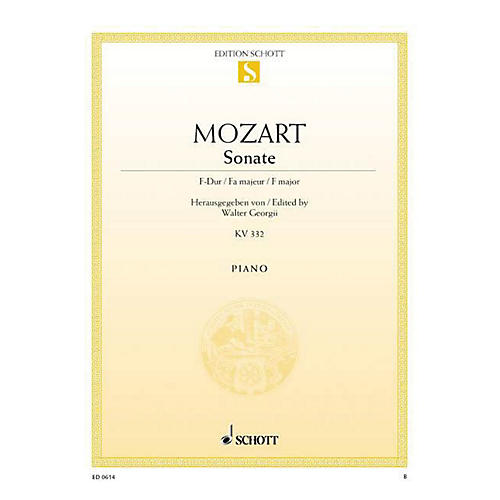 Schott Sonata in F Major, KV 332 Schott Series
