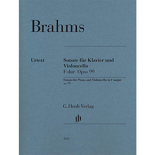 G. Henle Verlag Sonata in F Major Op. 99 for Piano and Violoncello Henle Music Folios Series Softcover by Johannes Brahms