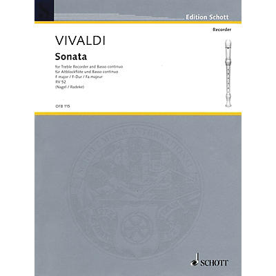 Schott Sonata in F Major (for Treble Recorder and B.C.) Schott Series