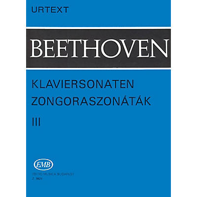 Editio Musica Budapest Sonatas - Volume 3 EMB Series Composed by Ludwig van Beethoven
