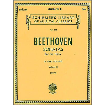 G. Schirmer Sonatas for Piano Volume 2 Urtext By Beethoven