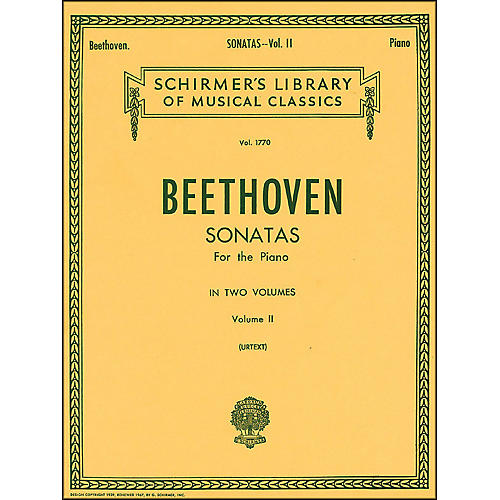 G. Schirmer Sonatas for Piano Volume 2 Urtext By Beethoven