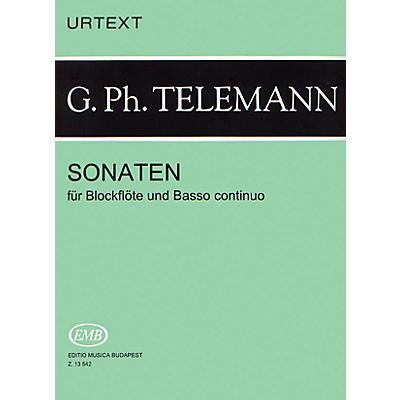 Editio Musica Budapest Sonatas for Recorder and Basso Continuo EMB Series by Georg Philipp Telemann