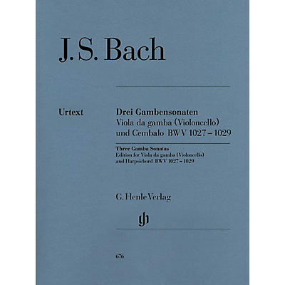 G. Henle Verlag Sonatas for Viola da Gamba and Harpsichord BWV 1027-1029 (for Violoncello and Harpsichord) Henle Music