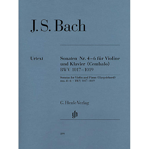 G. Henle Verlag Sonatas for Violin and Piano (Harpsichord) 4-6 BWV 1017-1019 Henle Music Folios Series Softcover
