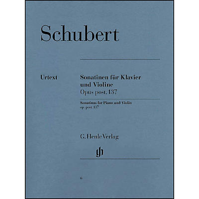 G. Henle Verlag Sonatinas for Piano And Violin Opus Post 137 By Schubert