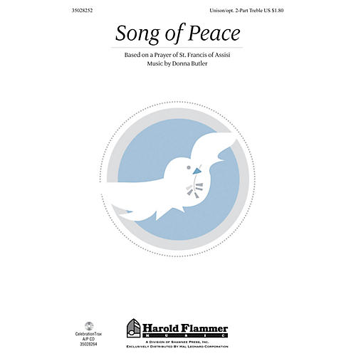 Shawnee Press Song of Peace Unison/2-Part Treble composed by Donna Butler