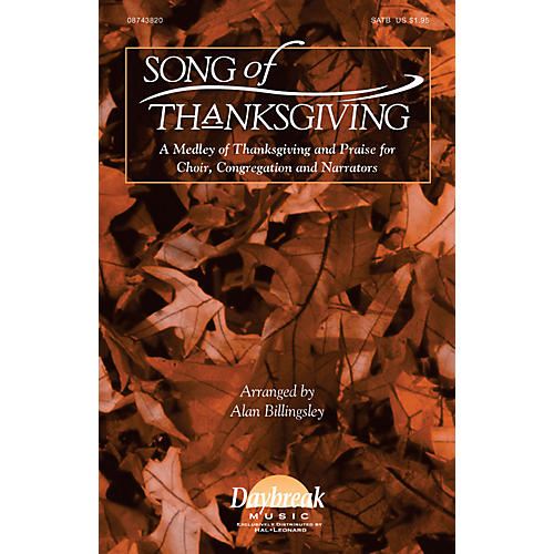 Hal Leonard Song of Thanksgiving SATB arranged by Alan Billingsley