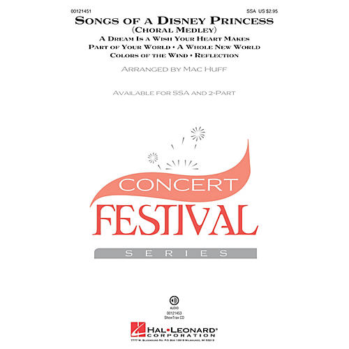 Hal Leonard Songs of a Disney Princess (Choral Medley) 2-Part Arranged by Mac Huff