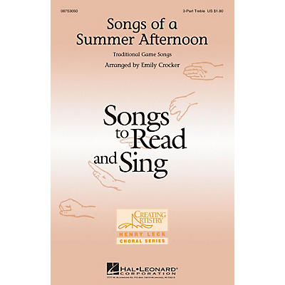 Hal Leonard Songs of a Summer Afternoon 3 Part Treble arranged by Emily Crocker