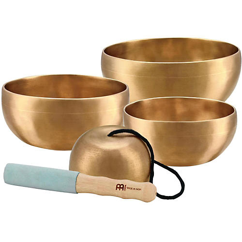 Meinl Sonic Energy 4-piece Universal Singing Bowl Set with Resonant Mallet 4.5, 4.9, 5.5, 3.7 in.