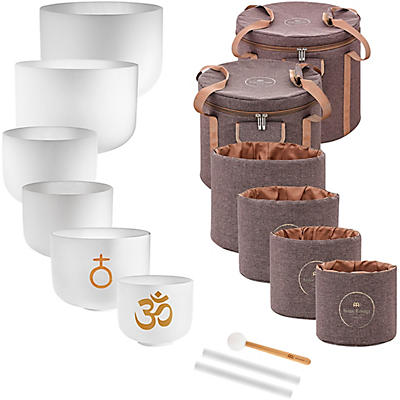 MEINL Sonic Energy Crystal Singing Bowl 6-Piece Set - Om