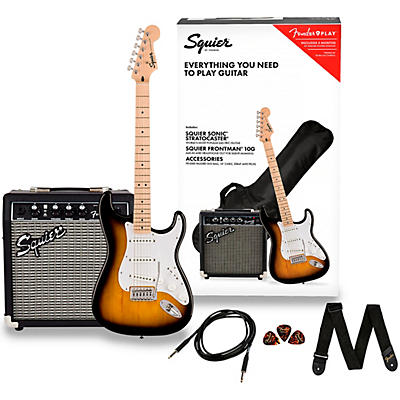 Squier Sonic Stratocaster Electric Guitar Pack With Fender Frontman 10G Amp