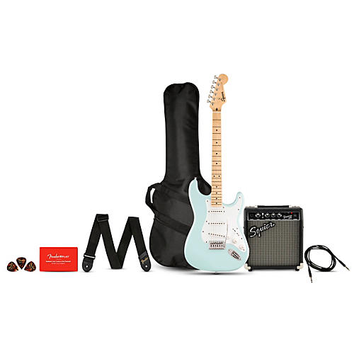 Squier Sonic Stratocaster Limited-Edition Maple Fingerboard Electric Guitar Pack With Fender Frontman 10G Amp Condition 2 - Blemished Sonic Blue 197881398095