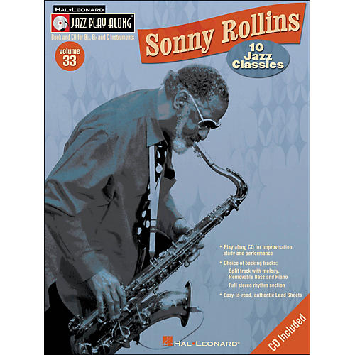 Hal Leonard Sonny Rollins Vol 33 Book/CD 10 Jazz Classics Jazz Play Along