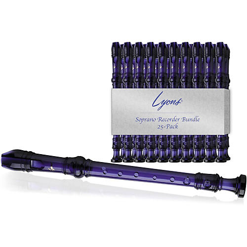 Lyons Soprano Recorder Value Bundle 25-Pack Transparent Purple