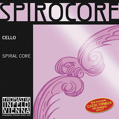 Thomastik Spirocore 4/4 Size Weich (Light) Gauge Cello Strings 4/4 Weich C String, Tungsten
