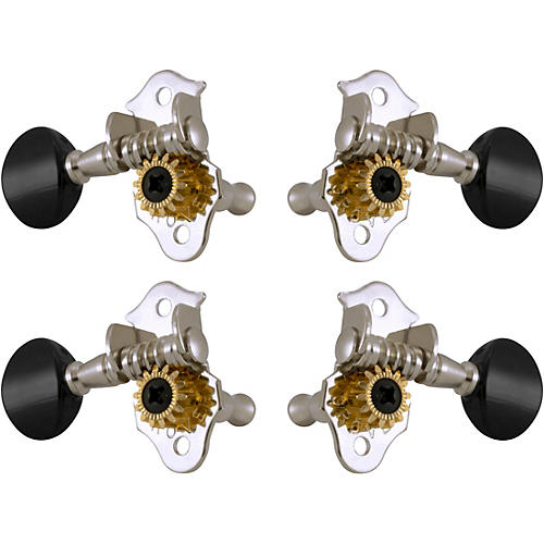 Grover Sta-Tite Ukulele #9 Series Black Button Tuning Machines Chrome