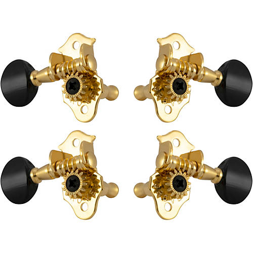 Grover Sta-Tite Ukulele #9 Series Black Button Tuning Machines Gold