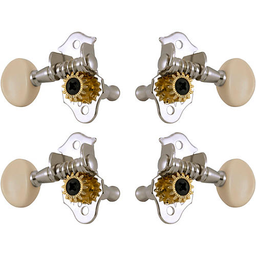 Grover Sta-Tite Ukulele #9 Series White Button Tuning Machines Chrome