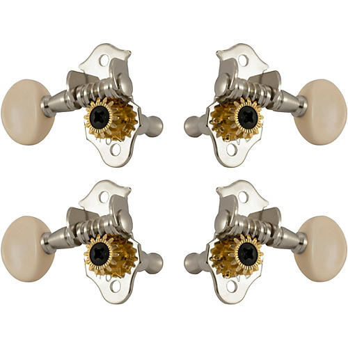 Grover Sta-Tite Ukulele #9 Series White Button Tuning Machines Nickel