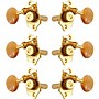 Grover Sta-Tite With 18:1 Gear Ratio 97-18 Series Amber Acryllic Button Tuning Machines Gold