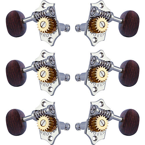 Grover Sta-Tite With 18:1 Gear Ratio 97-18 Series Rosewood Button Tuning Machines Chrome