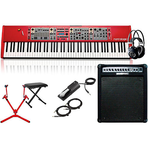 Stage 2 HA88 88-Key with Keyboard Amplifier, Matching Stand, Headphones, Bench, and Sustain Pedal