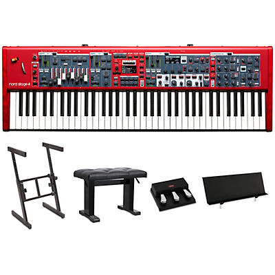 Nord Stage 4 73-Key Keyboard Home Bundle With Z Stand, Bench, Triple Pedal & Music Stand