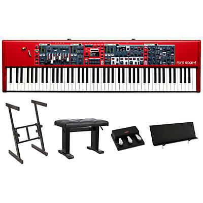 Nord Stage 4 88-Key Keyboard Stage Bundle With Triple Pedal 2, Z-Stand & Deluxe Bench