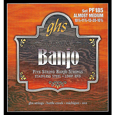 GHS Stainless Steel 5-String Banjo Strings - Almost Medium